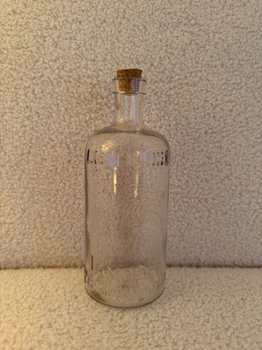 Vintage 7" Listerine Lambert Pharmacal Company Embossed Glass Medicine Bottle